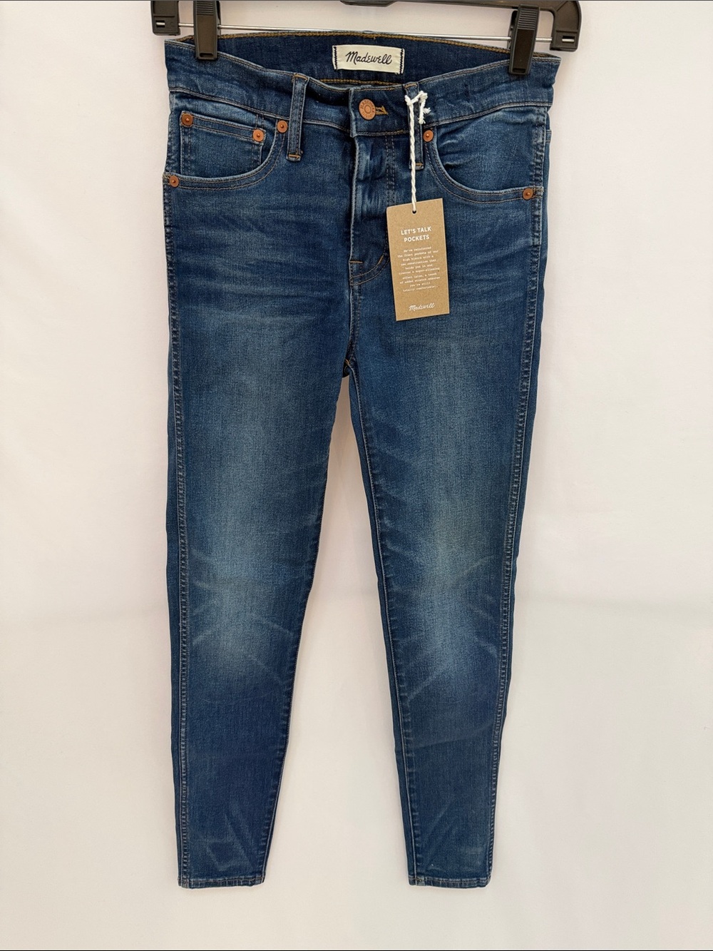 Madewell Skinny Jeans — Faded Dark Blue Denim